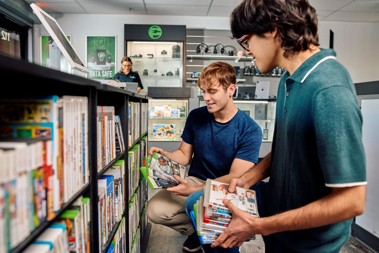 customers shopping for video games